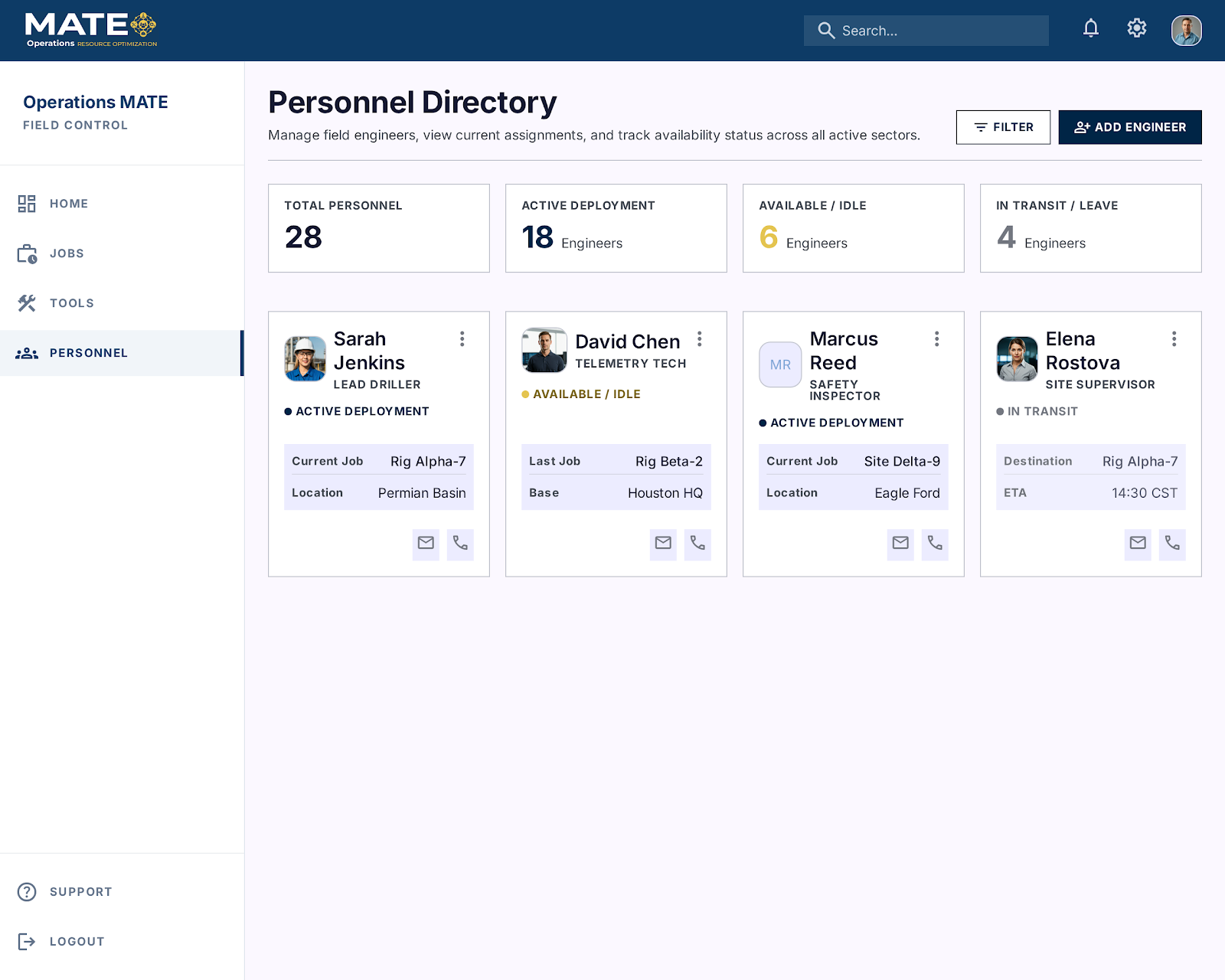 Personnel Logistics Feature